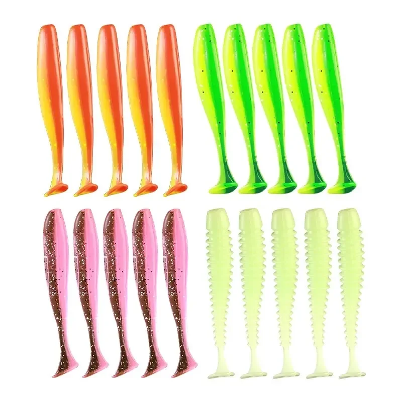 Soft Silicone Iscas De Pesca Conjunto com Metal Jig Cabeça Gancho, Isca Artificial, 24Pcs, 8Pcs, Caixa