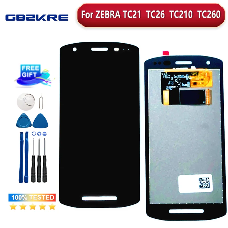 New tested For ZEBRA TC21 LCD Display+Touch Screen Assembly Replacement For ZEBRA TC26 LCD ZEBRA TC210K, TC26AK, TC26BK, TC26CK