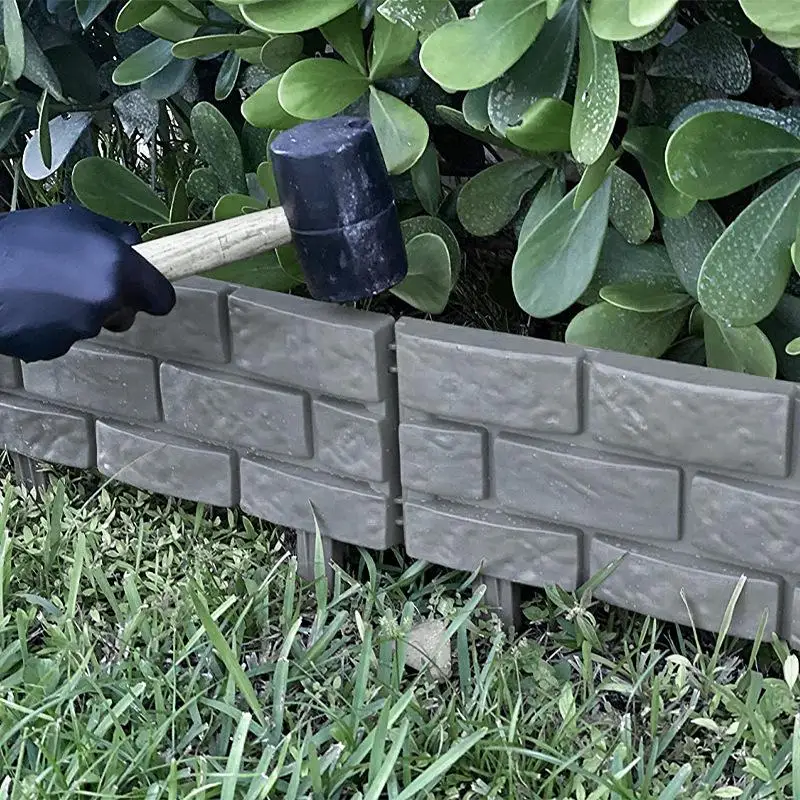 Garden Fence 4 Pieces Stone Effect Weatherproof DIY Outdoor Fence Panels Garden Decor For Patio Landscape Pathway Balcony Flower