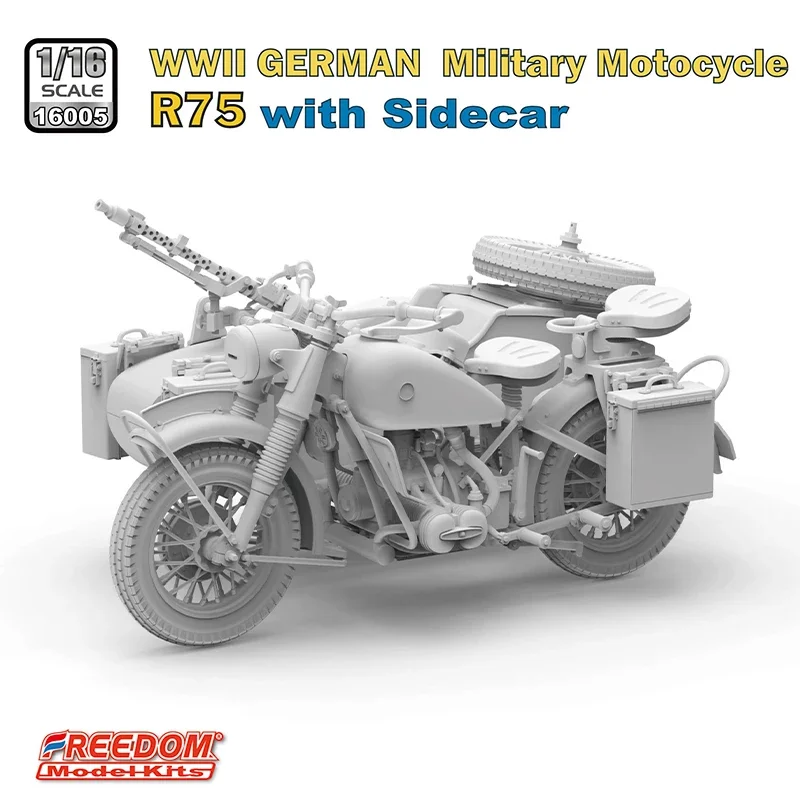 Kit modelo Freedom Assembly, motocicleta militar alemã, Segunda Guerra Mundial, 16005, 1:16