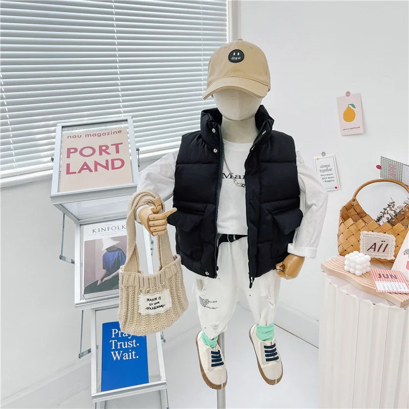 

Жилет для мальчиков, детский жилет, пуховик, 2025 г., повседневный теплый, утепленный, зима-осень, ветрозащитный, рождественский подарок для подростков, детский