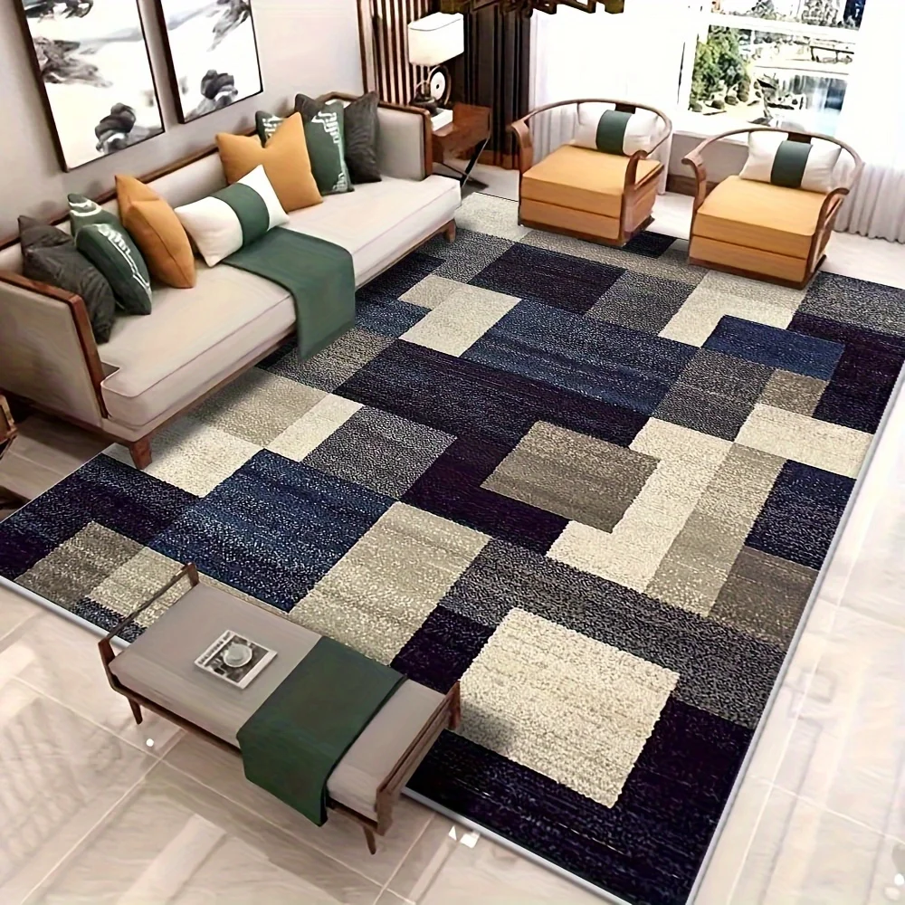 Grey Red Carpet Black White Line Cross Rug Living Room Coffee Table Floor Mat Modern Abstract Geometric Indoor Doormat