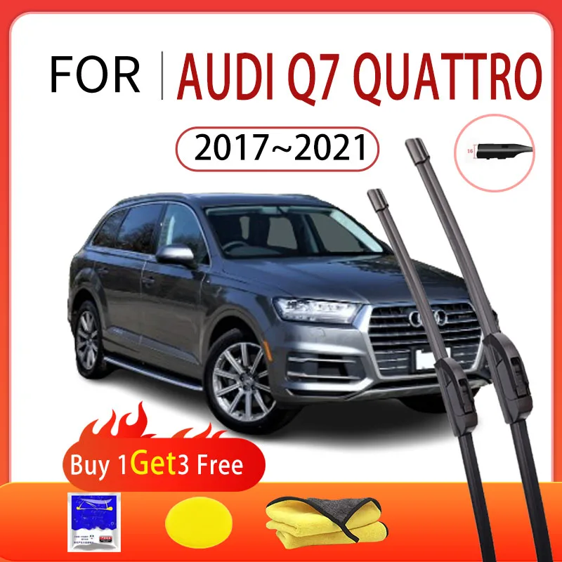 

For Audi Q7 quattro 2017 2018 2019 2020 2021 Car Front Wiper Multifunctional Boneless Silent Wiper Blade Rubber Strip Auto Parts