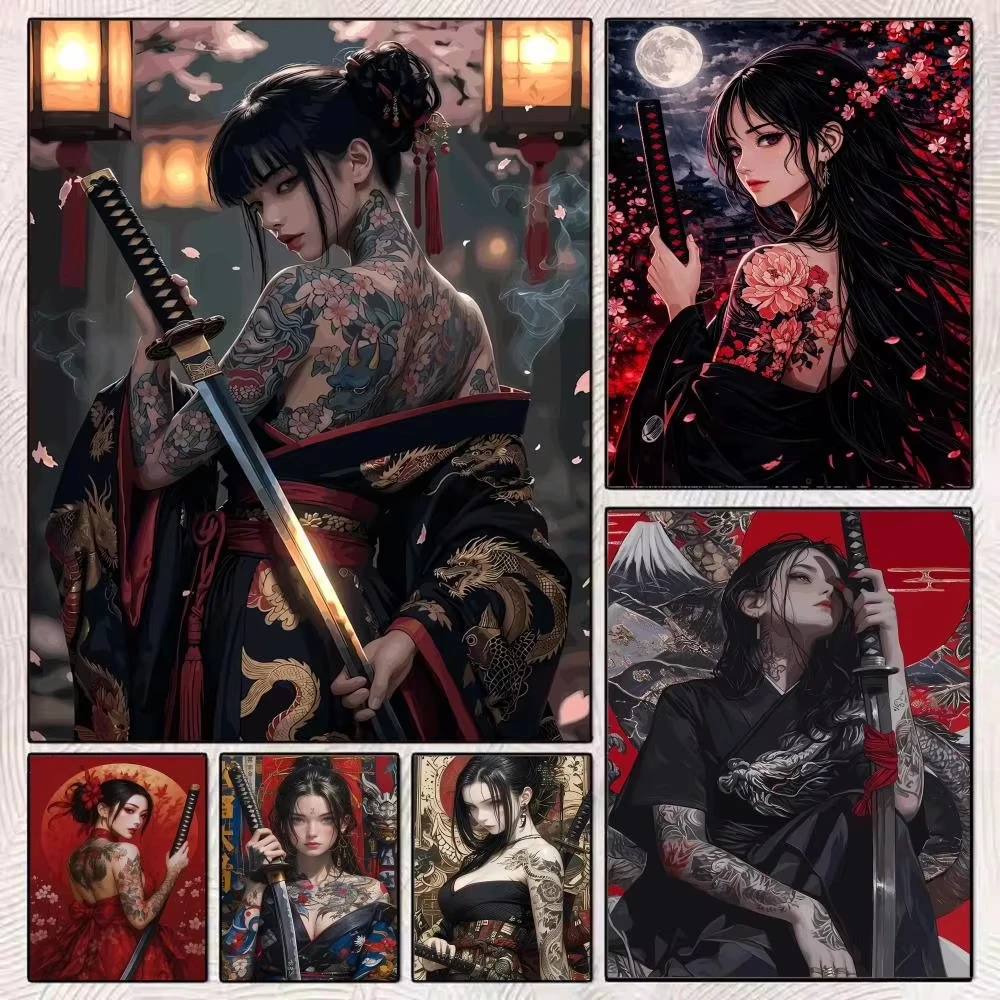 500/1000/1200/2000PCS Jigsaw Puzzle Sexy Japanese Samurai Stylized Oriental Fantasy Art Puzzle Home Decor Collectible Gift