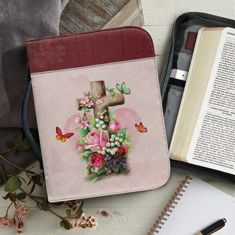 For God So Loved The World Gifts For Women For Men Christmas Gift Print Leather Bible Bag Women Cross Design Women's Handbags