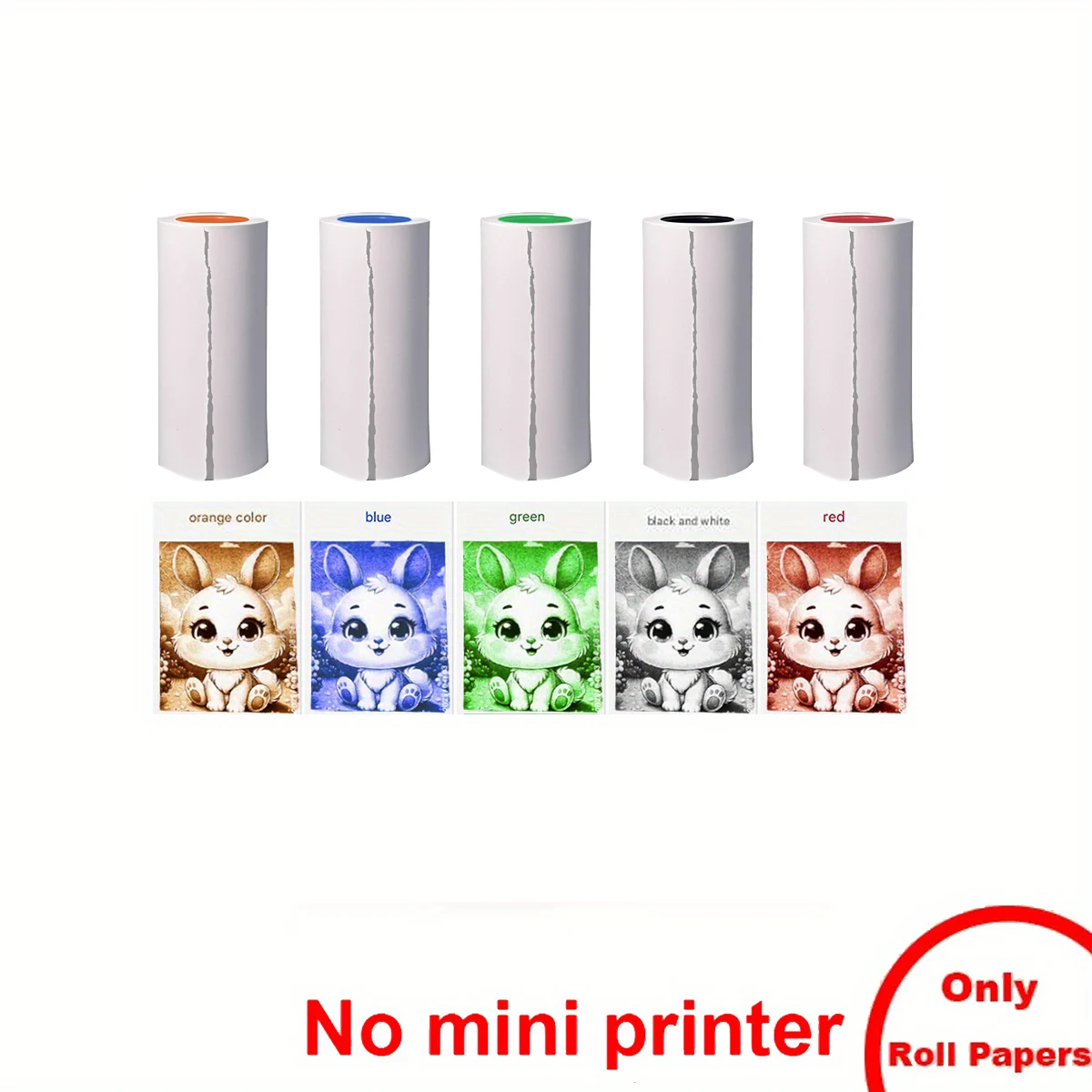 

5-Roll Box Instant Photo Paper Orange/Red/Green for Kids & Instant Camera/Printers, BPA-Free Photography Projects/Creative Gifts