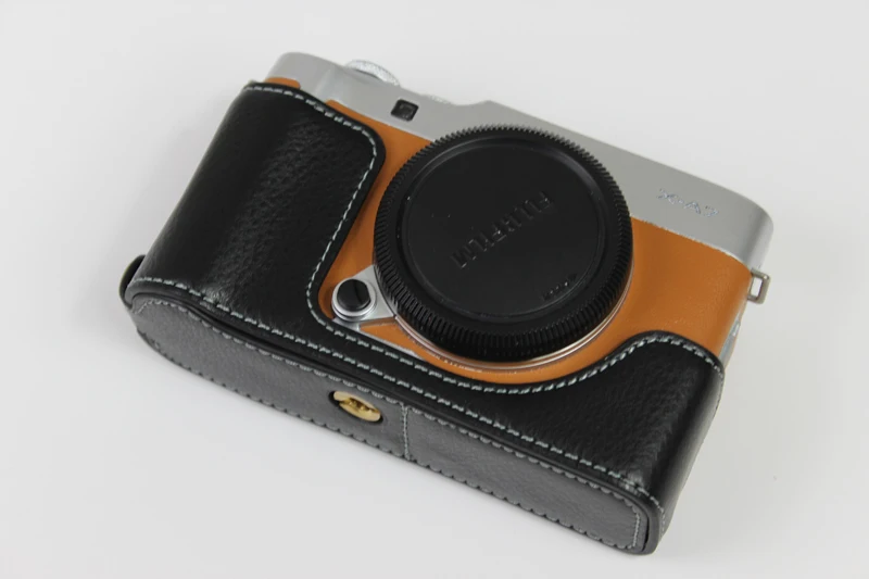 Capa de Couro Real Genuine para Fujifilm, Camera Bag, Half Body Base, Proteção Tampa Inferior Abertura, X-A7, XA7, XA5, X-A10, XA10, XA20