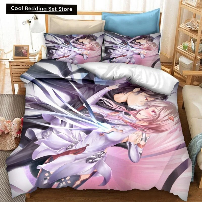 

Fashion 3D Print Anime Guilty Crown Bedding Set Duvet Covers Pillowcases 2/3 Piece Cartoon Comforter Bedding Sets Home Textiles