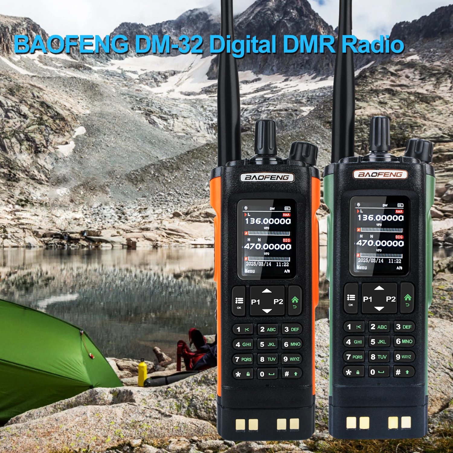 Baofeng DM-32 DMR Digitial GPS Walkie Talkie 8W 144/430MHz VHF UHF 2M 70CM Amateur Air Band Rx Radio DM-32UV