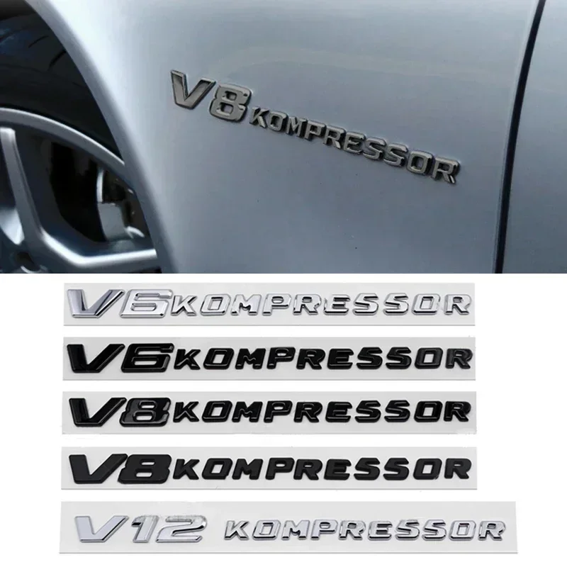 Emblème de voiture pour V6 V8 V12 KOMPRESSOR, autocollant de coffre arrière pour Mercedes Benz W212 W213 W204 W205 W168 W176 CLK GLA G63 G500