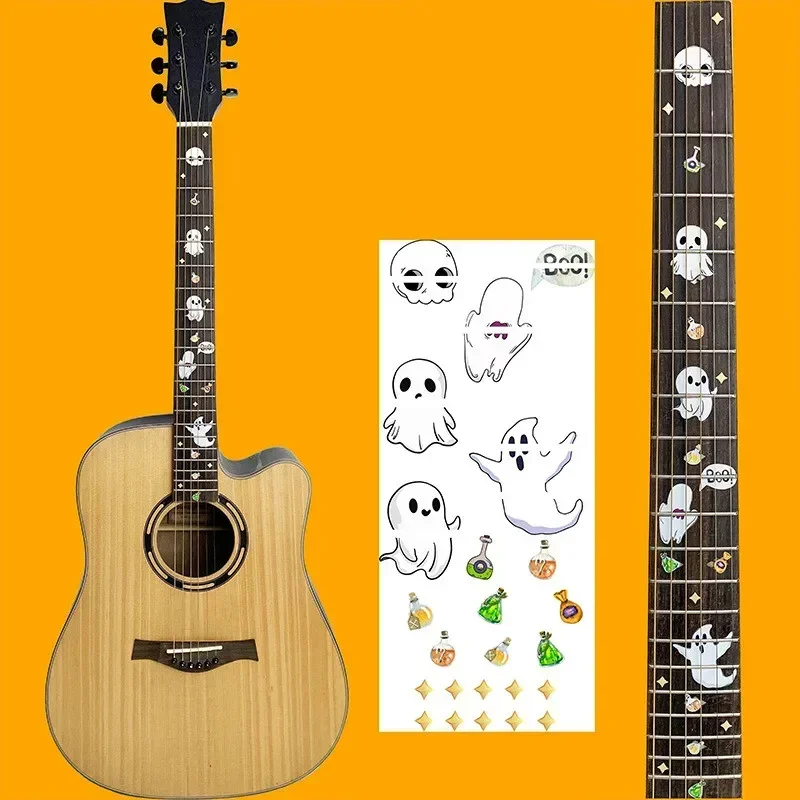 Guitar Fretboard Sticker Electric Guitar Bass Inlay Decal Fingerboard Sticker for Ukulele Guitar Musical Instruments Accessories