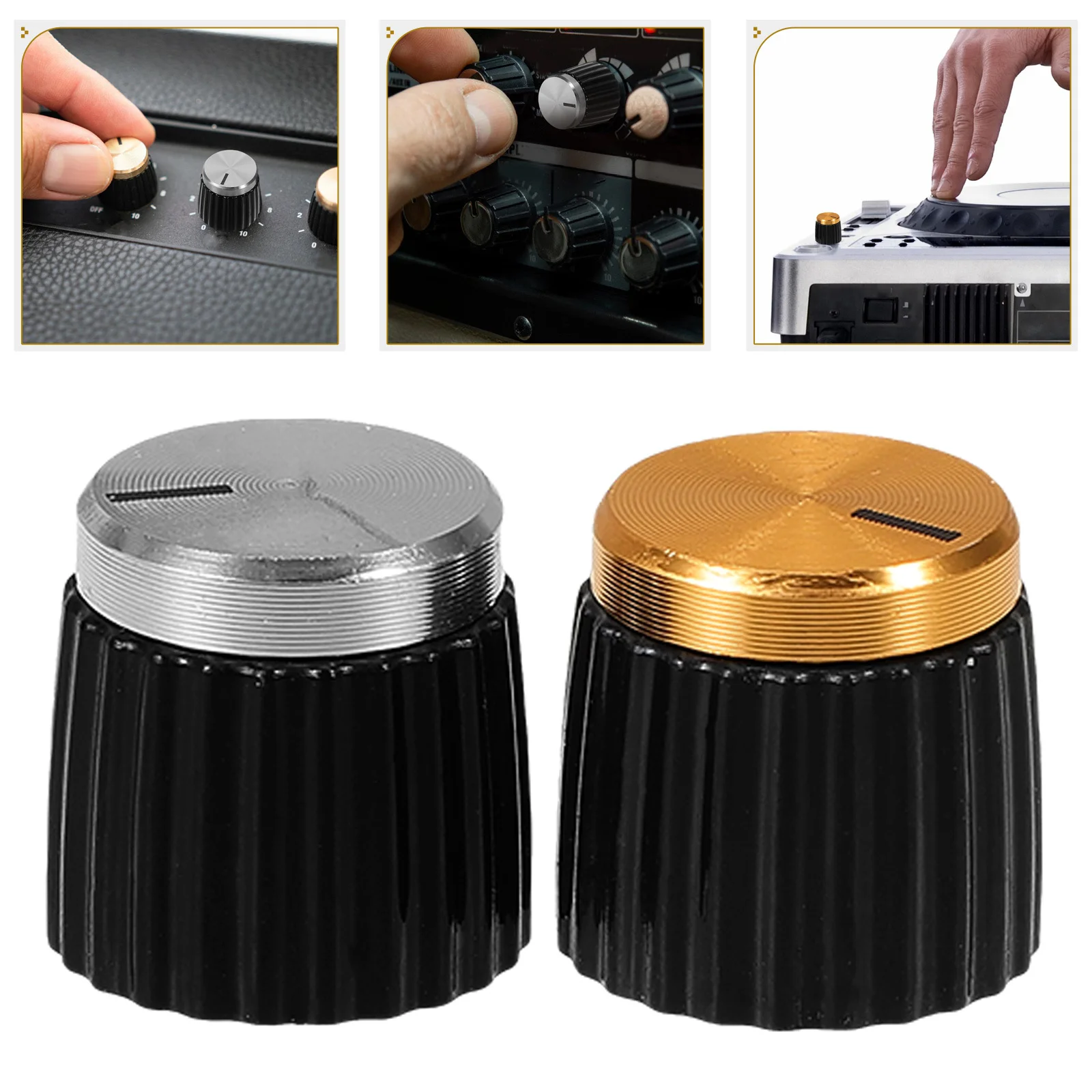 

4 Pcs Control Knobs Aluminum Electric Guitar Adjustable Volume Central Audio Controller Amp
