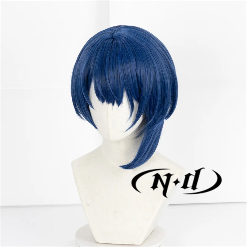 تأثيري شعر مستعار قصير أزرق لعبة هزلية يخدع حزب هالوين ، الشعر الاصطناعي ، ند كيريتاني هاروكا ، مشروع سيكاي