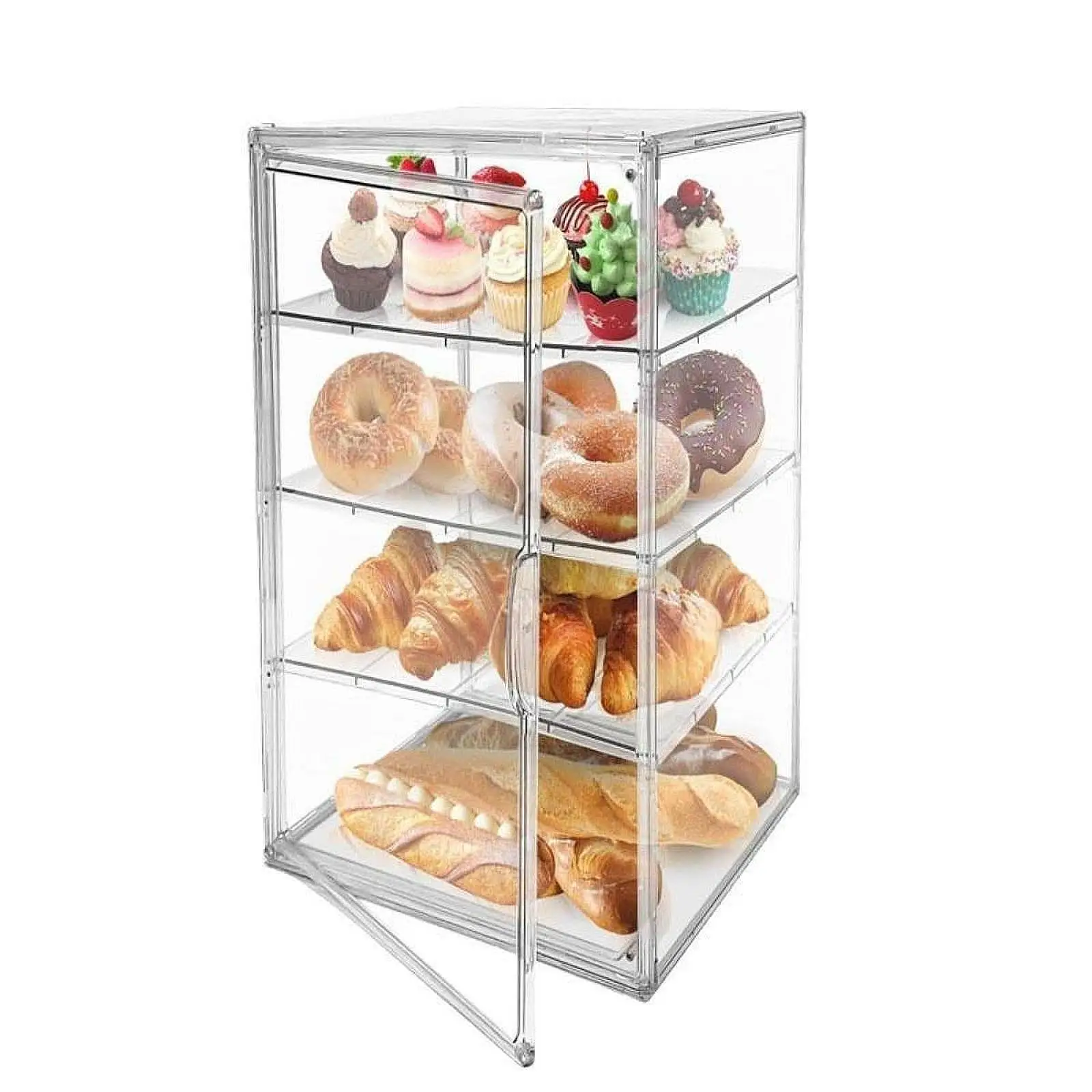

Bakery Display Case with Clear Lid Pastry Showcase Cake Holder Kitchen Baking Display Case for Party Banquet Bread Store Donut