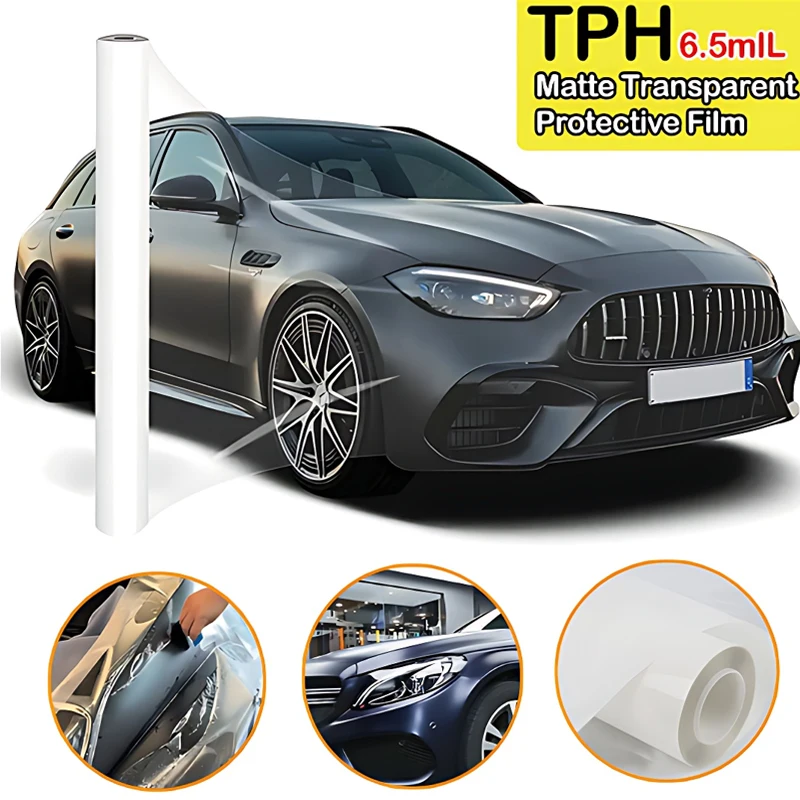 

TPH 6.5Mil 152CMx15M Matte Transparent Car Cover Protective Vinyl Film Anti-Scratch Protective Car Sticker For Tesla 3/Y/X/S