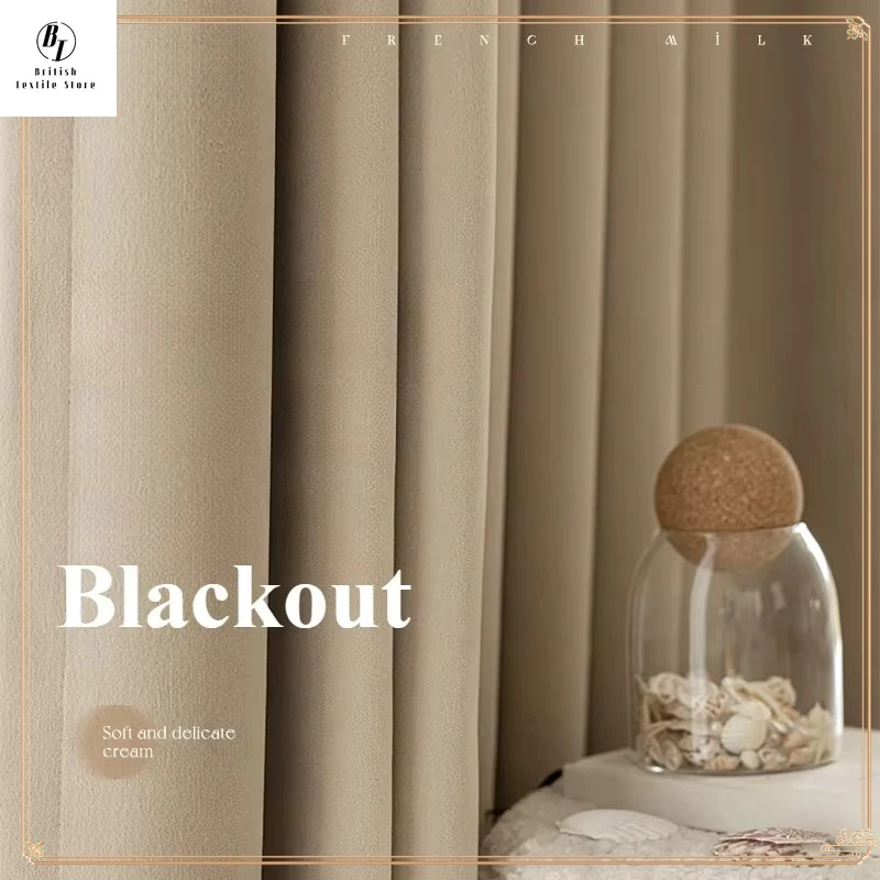 

Japanese Style Blackout Chenille Clouds Curtains for Living Room Bedroom Dining Study Custom Size Vertically Simple Romantic