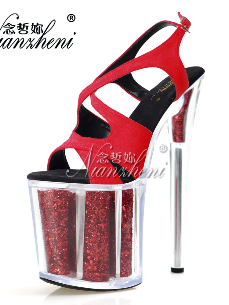 8 Inch Dancer Platform Sandals Stripper 17cm Womens Strip Pole Dance Exotic Heels Open Toe Shoes Fashion Nightclub Sexy Fetish