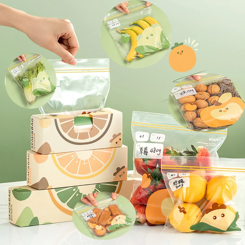 

Thick Self-Sealing Food Storage Bags Home Fruit Snacks Self-sealing Bags for Food Storage and Organization in Fridge and Freezer