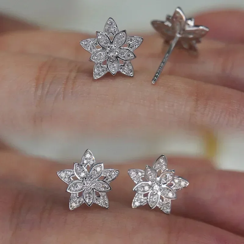 2026 Zircon Inlaid Flower Earrings for Women, Fashionable and Exquisite Countryside Daily Wear, Popular Jewelry  Accessories