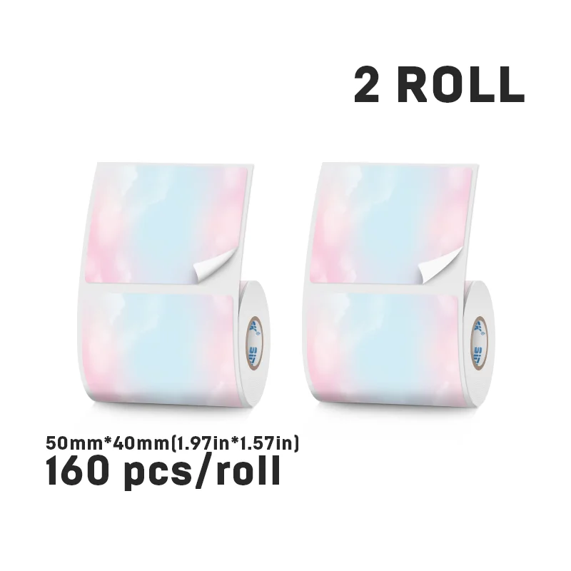 SINMARK 2 Rollen bunter Etikettenaufkleber für tragbare Thermodrucker SK58, selbstklebendes Papier, unterstützt Phomemo M110/M200-Drucker – Detail 5