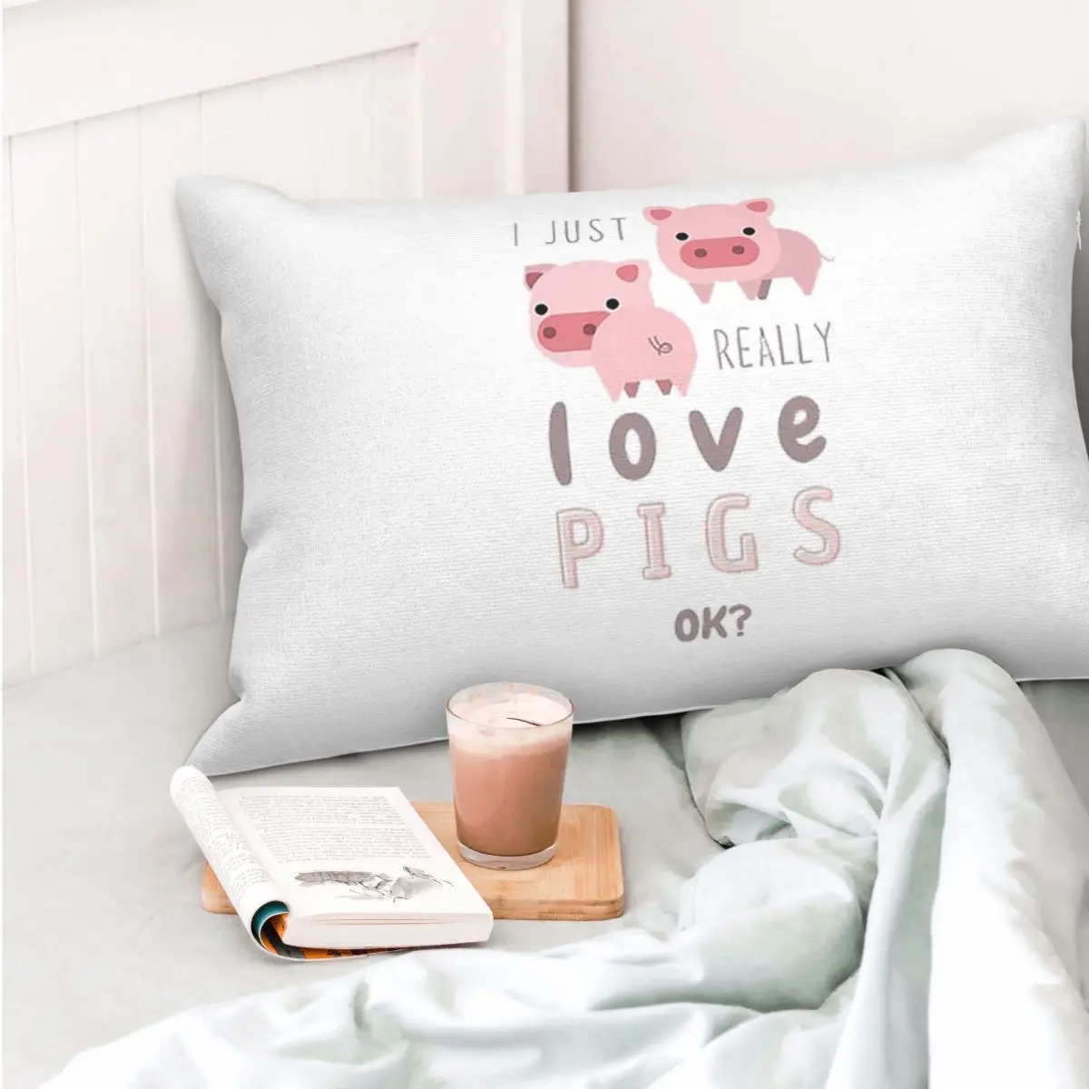 Funny Pigs For Pig Lovers Rectangle Pillowcase Cushion Cover Decor Bedroom Bed Home Comfort Throw Pillow