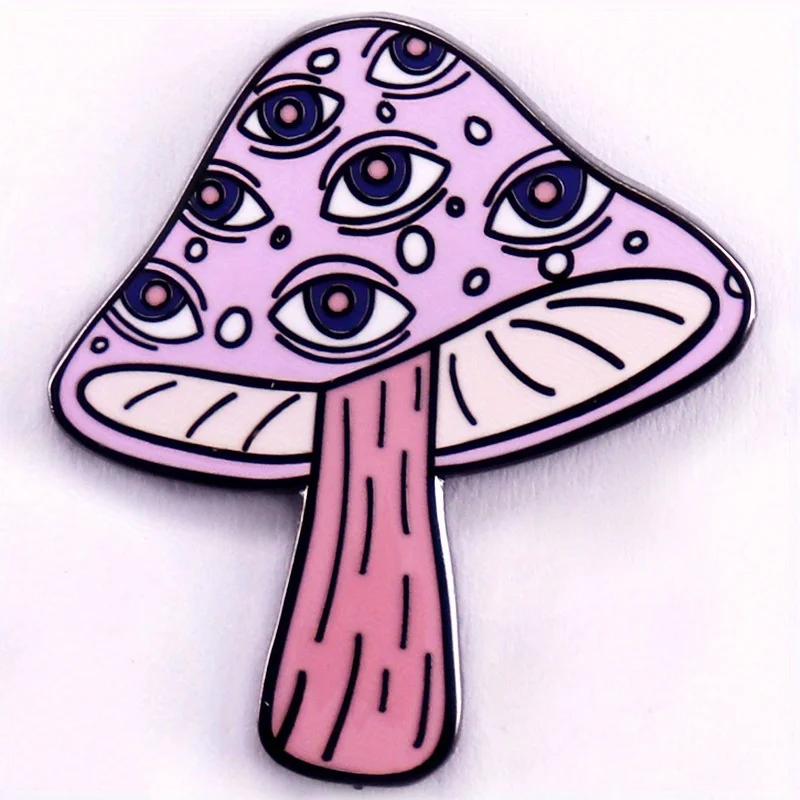 Mushroom Eyes Brooch Accessories Backpack Clothing Needle Buckle Badge