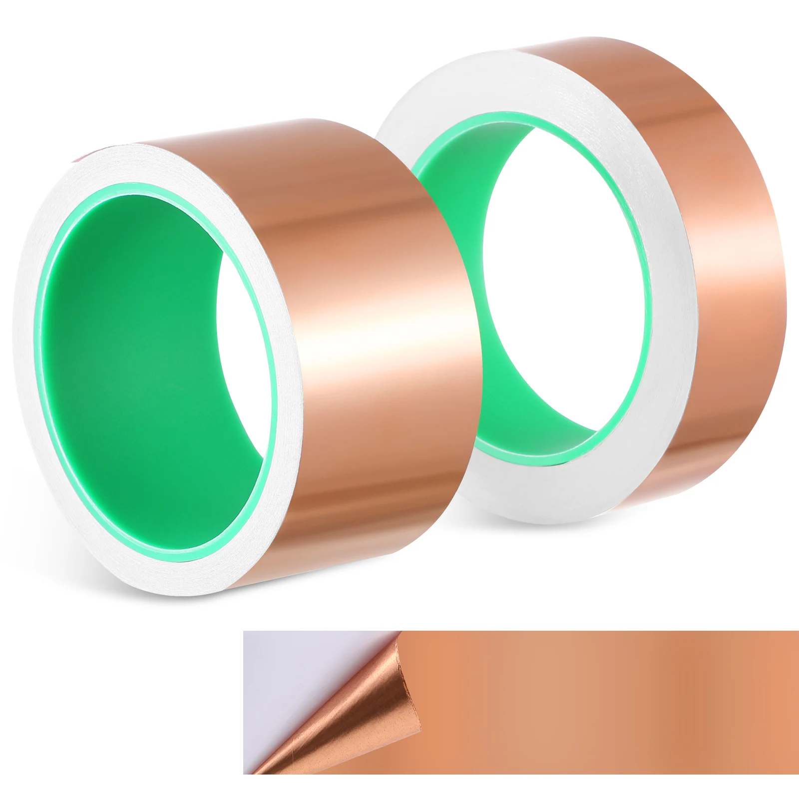 

2Rolls Conductive Copper Tapes Strong Adhesion Shielding Repair Double Sided Sticky Crafts Electrical Auto DIY Projects Copper
