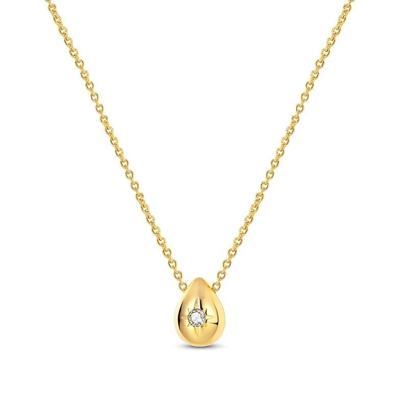 Original 925 Sterling Silver Golden Necklace Four-Leaf Clover Heart Pearl Shell Bee For Women Jewelry Valentine's Day Gift