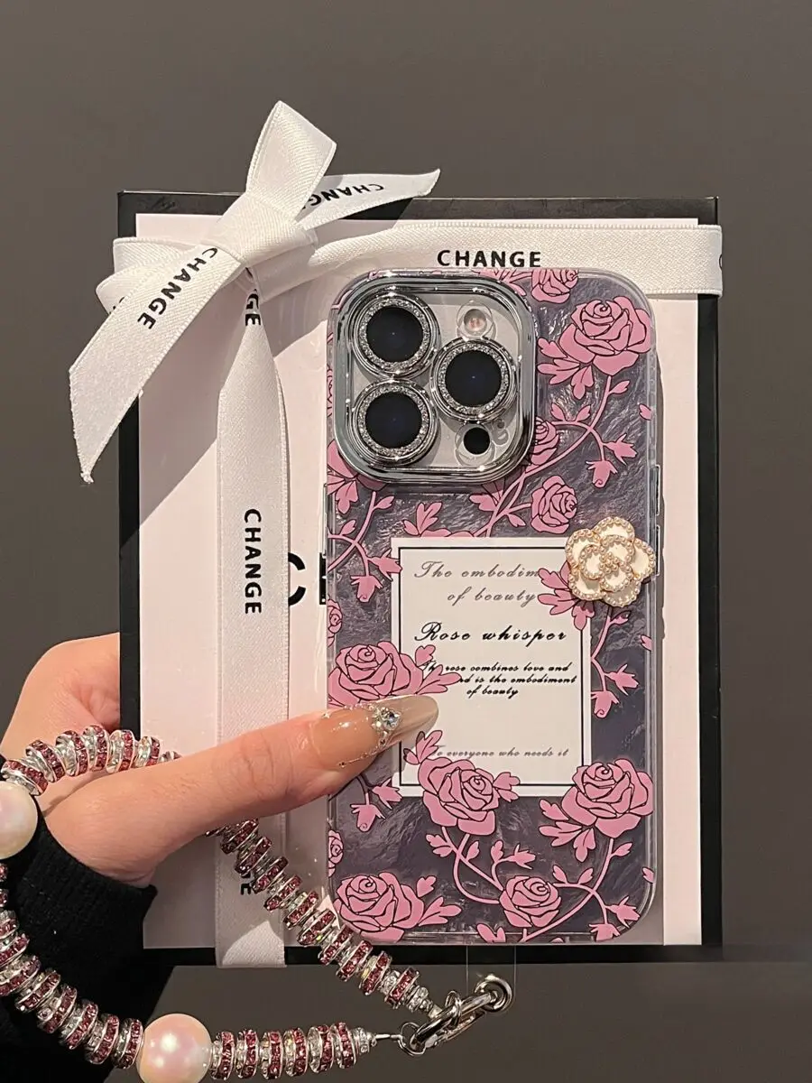 جراب هاتف فاخر بنمط منقوش من الجلد لهاتف أيفون ، غطاء بلون واحد ، حرف ذهبي ، موضة المد والجزر ، أيفون 15 ، أيفون 14 ، أيفون 13 ، أيفون 12 برو ماكس ، ساخن