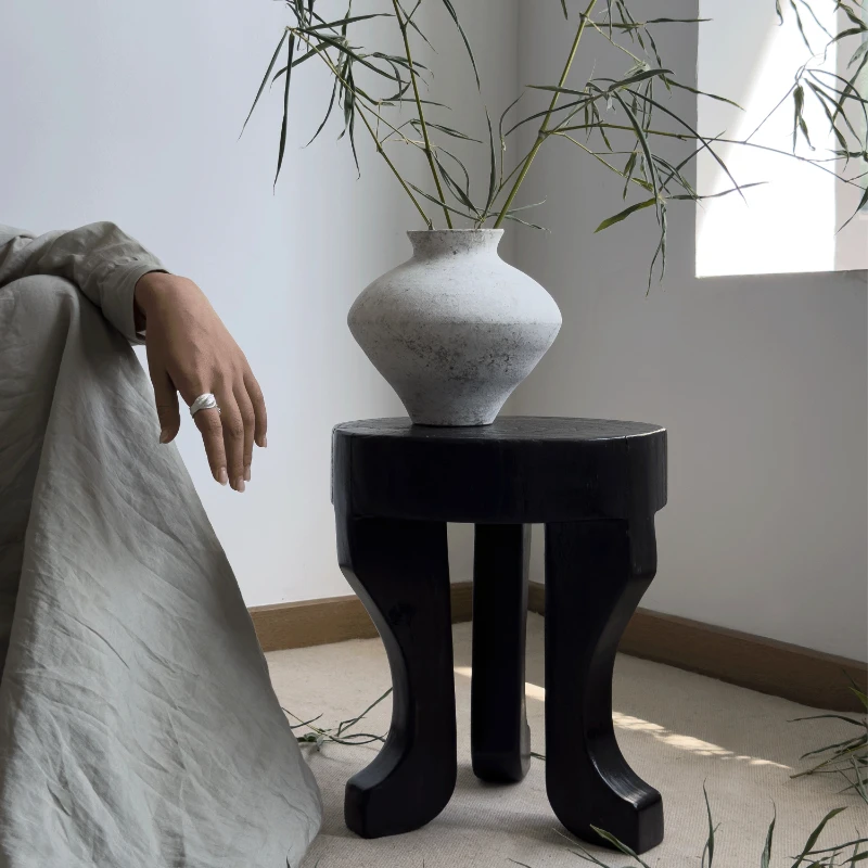 

Wabi-Sabi Solid Wood Side Table, Minimalist Octopus Stool, Artistic Small Bench, Bedside Low Coffee Table, Home Furniture Accent