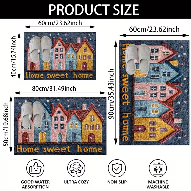 VIKAMA Color-Coated Floor Mat, Non-Slip And Dirt-Resistant, For Kitchens, Bathrooms, Entrance Areas, Home Decoration Carpets.