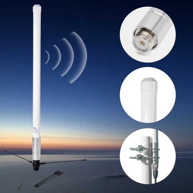 Antena UHF 400-470MHz z włókna szklanego GMRS, antena bazowa z zestawem powierzchni uziemiającej do repeatera radiowego, transceivera mobilnego.