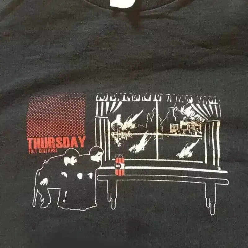 Thursday hardcore band t shirt Full Collapse cotton Black