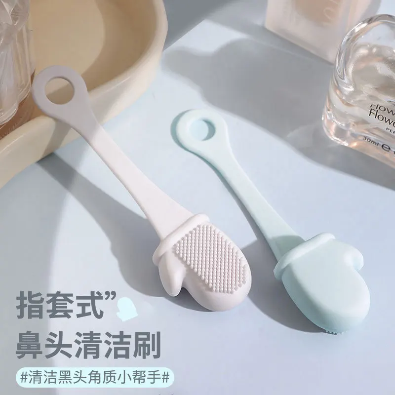 Limpiador Facial de masaje con cepillo para espinillas, limpieza de poros, limpiador Facial de limpieza Manual para mujeres, cepillo de lavado Nasal de silicona