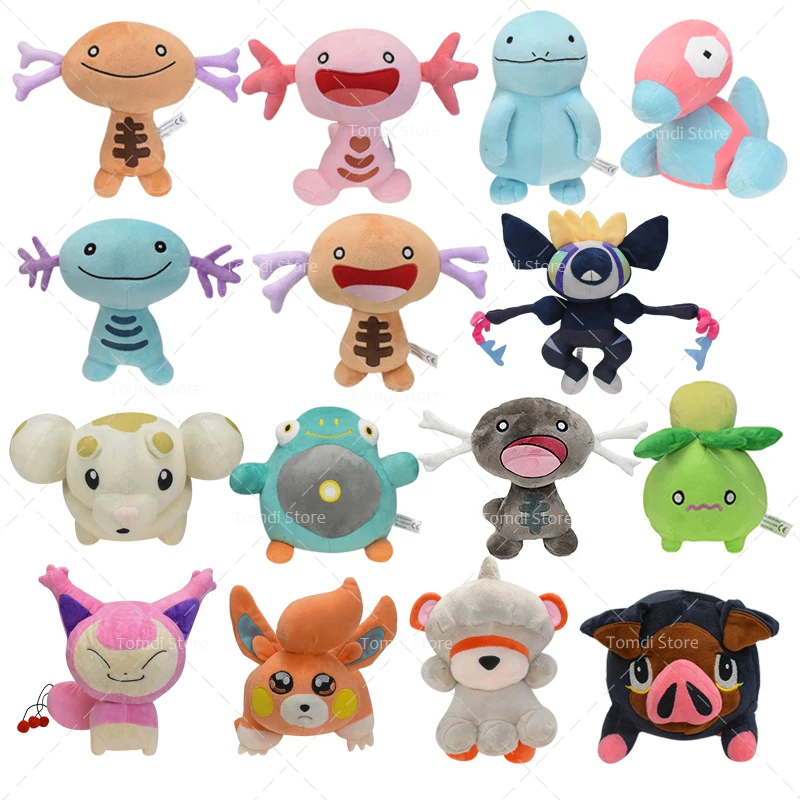 Peluche Pokémon Kawaii Wooper Paldea, peluche douce, dessin animé, jeu d\'anime, Rick, cadeaux de beurre