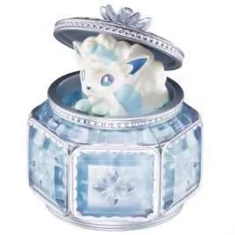 RE-MENT-Colección romántica de Pokémon auténtica, Mini joyero en miniatura, figura de Sylveon Primarina, modelo de juguete, regalo para cumpleaños