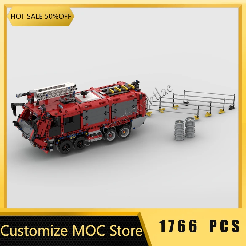 1766 قطعة سلسلة التكنولوجيا المطار مركبة نقل الحرائق MOC بنة نموذج الأطفال هدايا عيد الميلاد التعليمية لتقوم بها بنفسك مجموعة #2