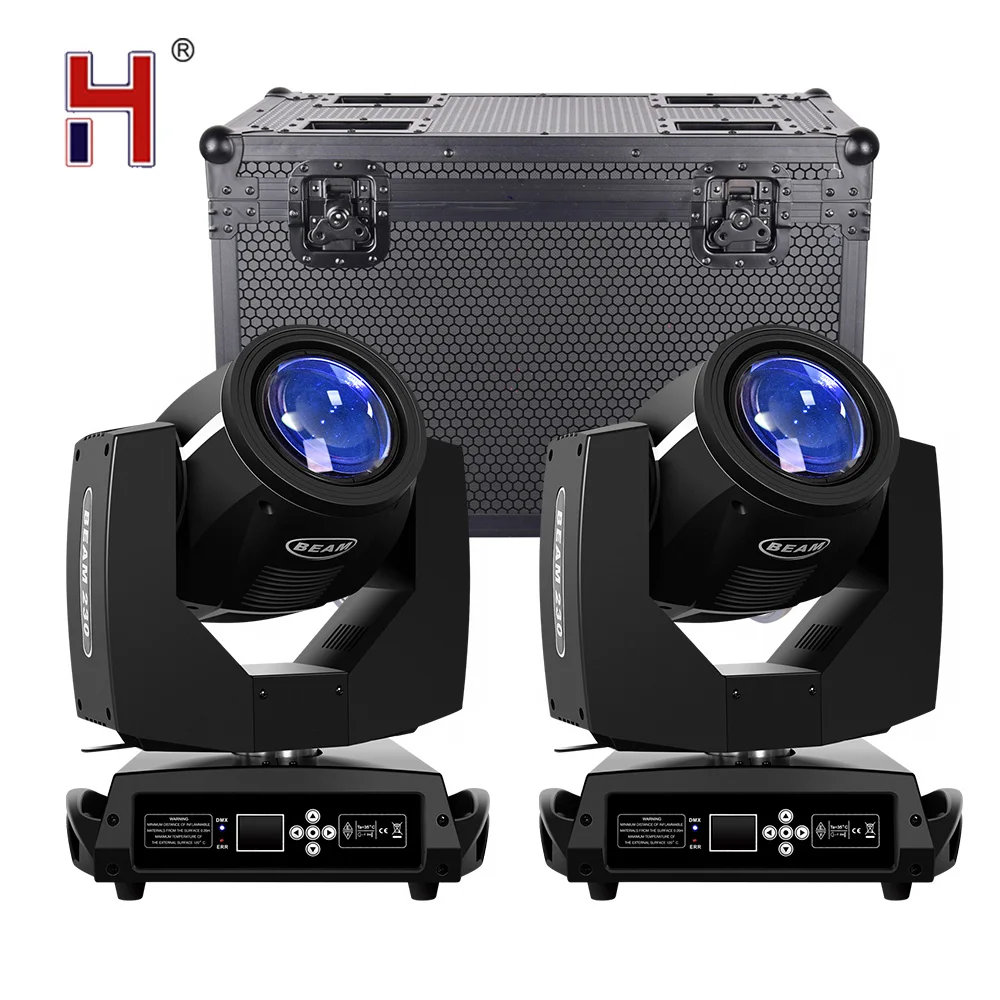 

HongYi Flight Cases 2In1 With Sharpy 230W Lyre Beam 7R Moving Head Light Double Prism DJ DMX Sound Activated Control Stage Light