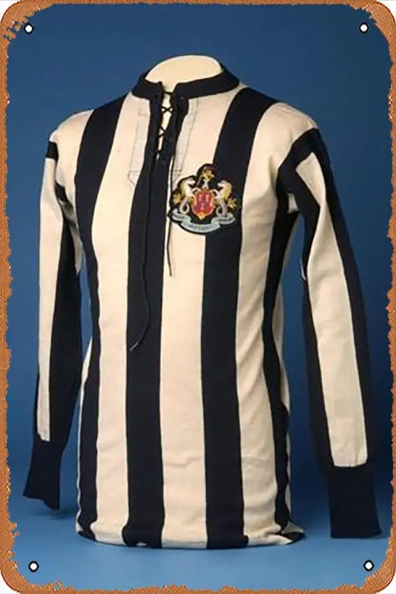 Metal Tin Sign   - Newcastle United Jersey from the 1911 FA Final, 1911 - Poster Metal Plaque Cafe, Bar, Home Wall Decor
