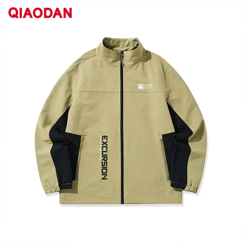 QIAODAN Sport Trench Coat for Men 2023 New Turn-down Collar Warm Windproof High Quality Athletic Comfortable Jacket FFD13231401