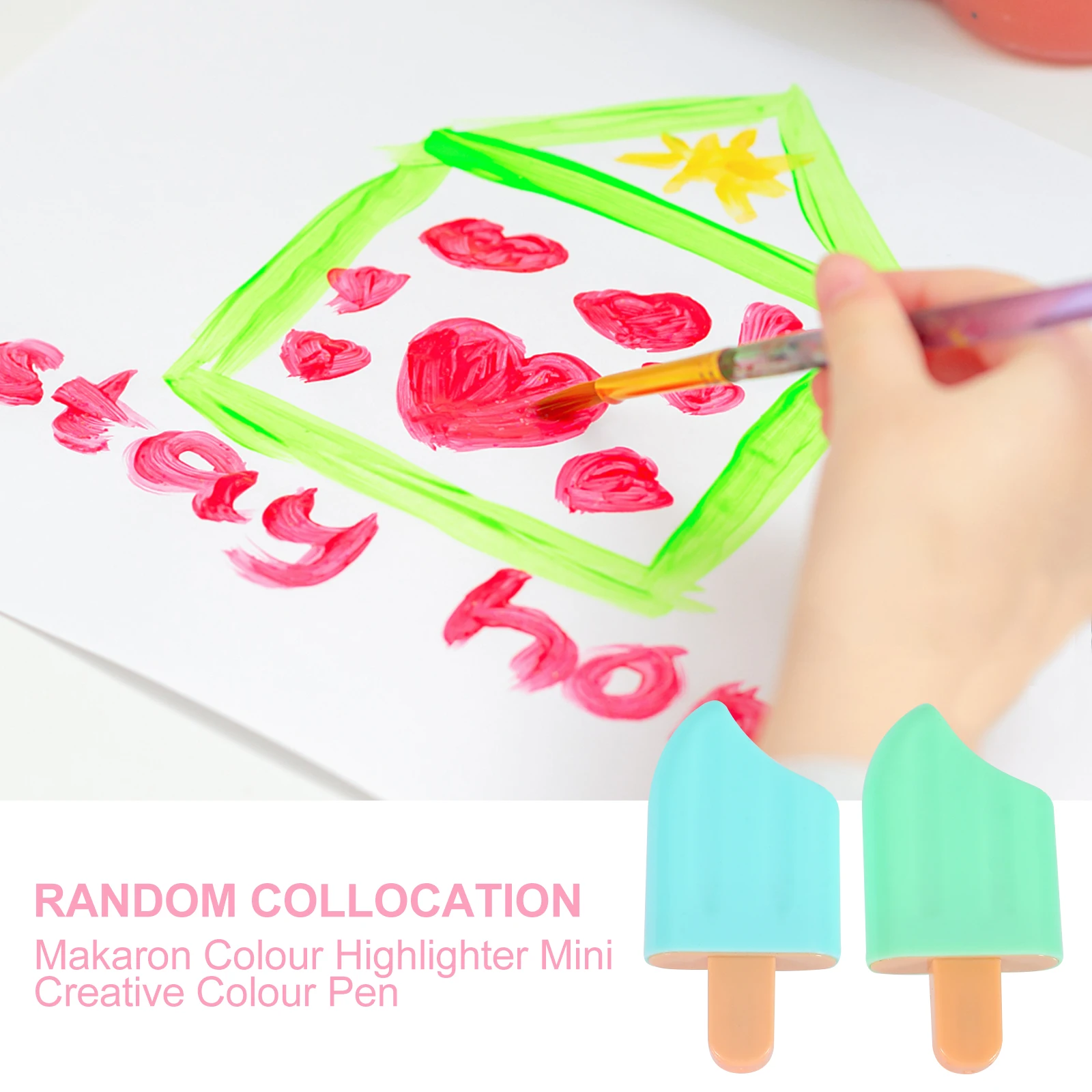 

10 Pcs Colored Highlighter Cute Highlighters Marking Pen Popsicle Mini Plastic Markers