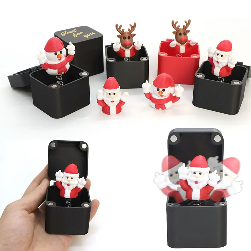 

1pc New Middle Finger In A Box Christmas Gift Amazon Hot Surprise Gift Box - Middle Finger Santa Claus Surprise Creative Gift