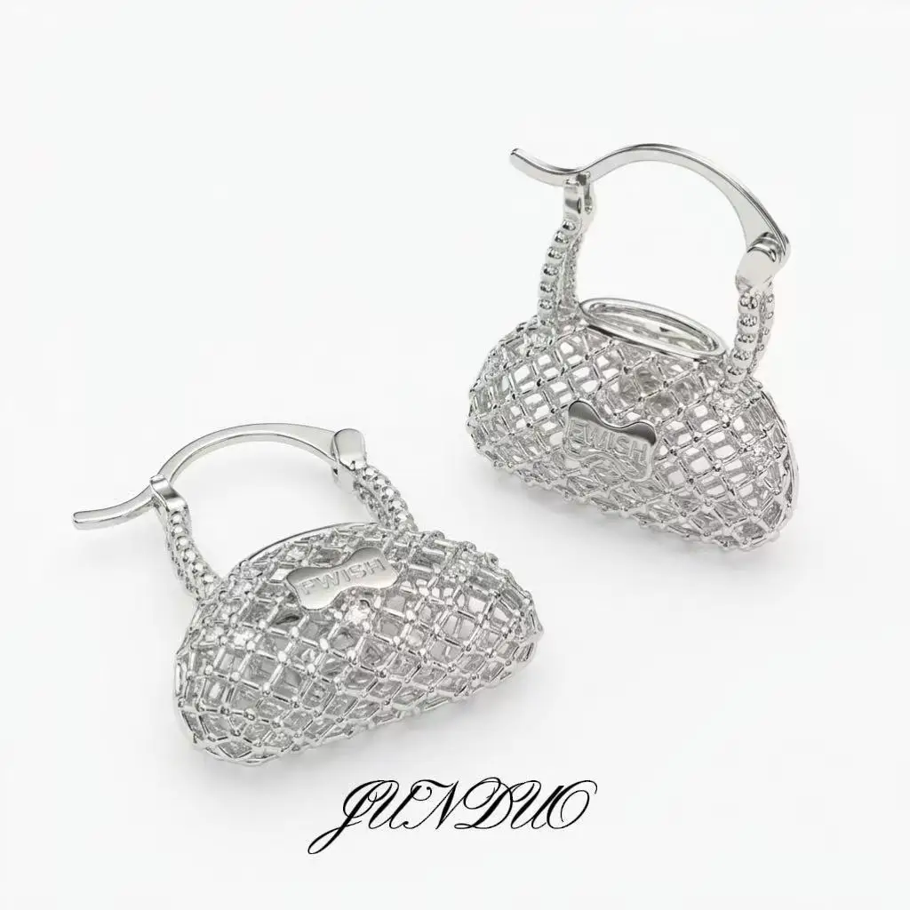 

New Exquisite Big Bag Hoop Earrings for Women Simple Zircon Fashion Jewelry Gift Party Office серьги женские