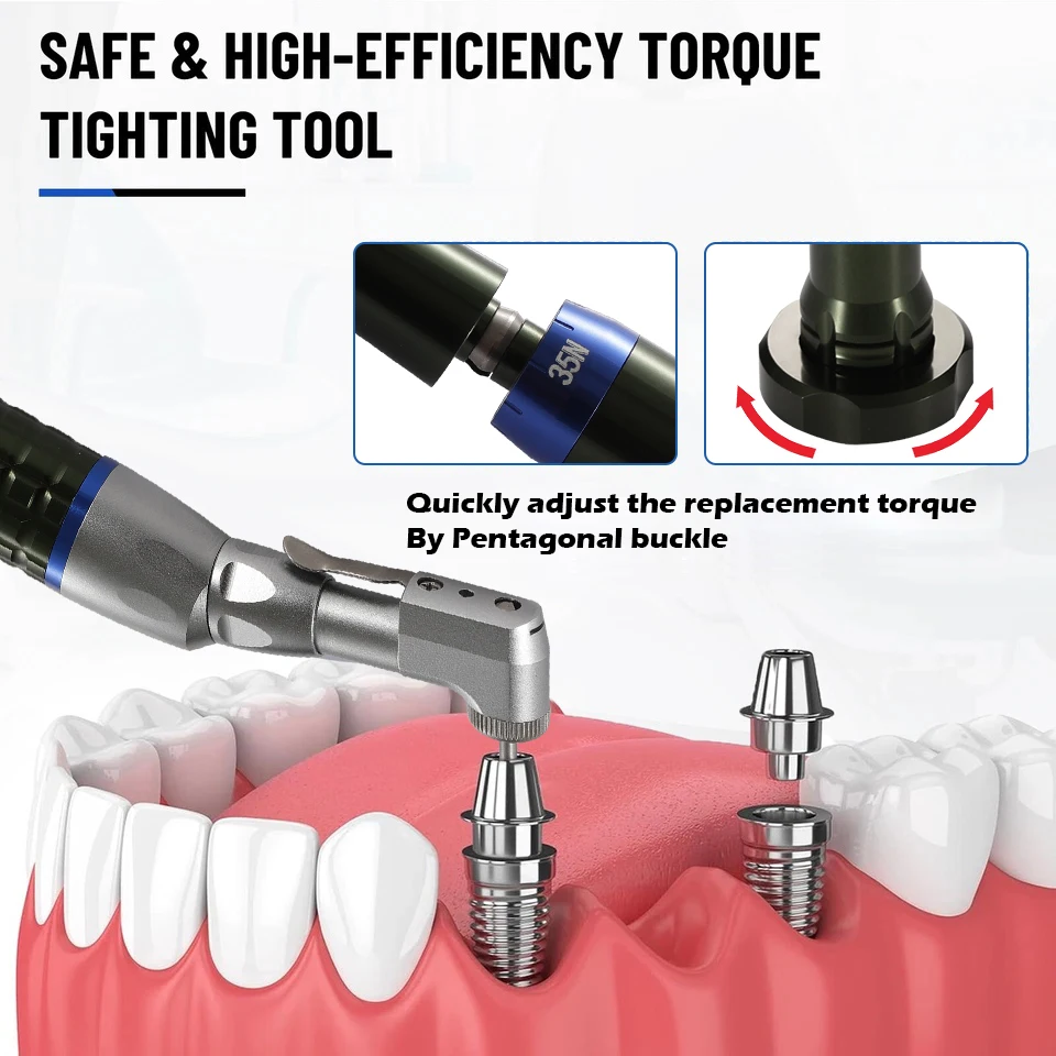 

Yabangbang Dental Universal Implant Prosthetic Kit Torque Wrench Screw Drivers Remover Adjustable Handpiece