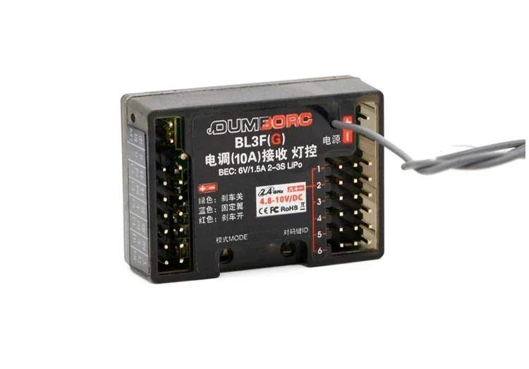 Dummorc 2.4G 6CH odbiornik BL3F 3 w 1 zintegrowana kontroler światła 10A szczotka ESC w/6V 1.5A BEC dla 1/10 1/12 1/14 1/16 części do samochodów