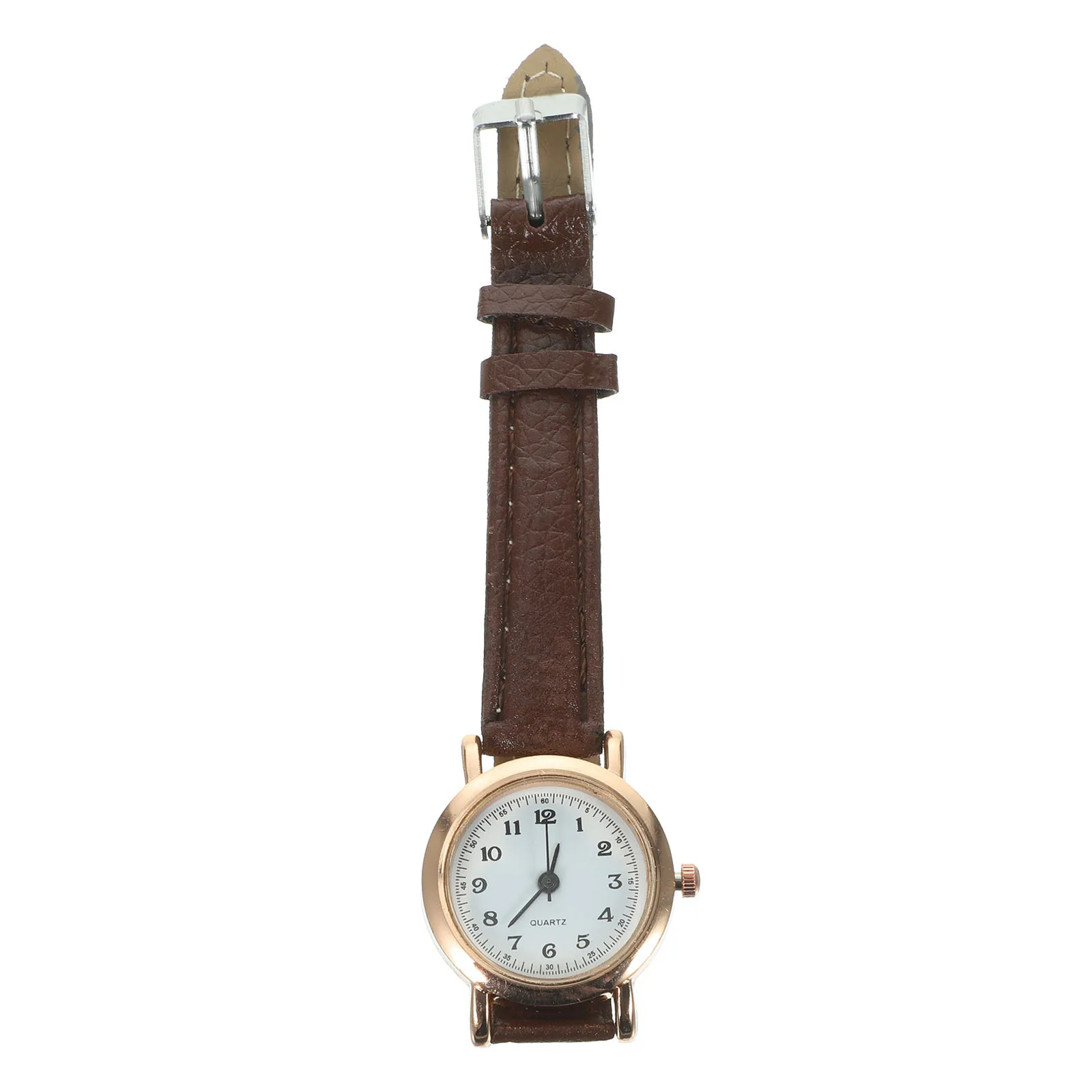 

Women Simple Watch Small Brown Strap Length 21cm Stylish Gift Box Wrist Watch for Ladies Students