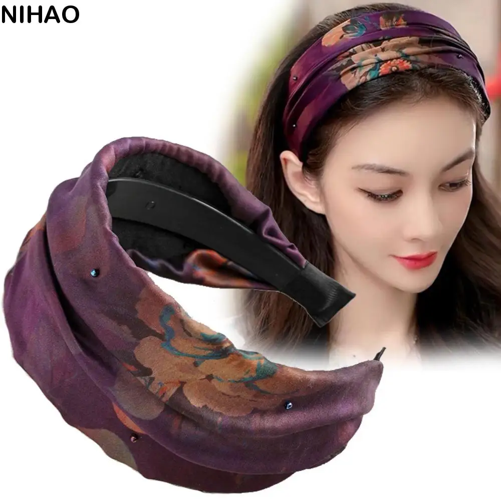 

Gambiered Guangdong Gauze Hairband Flower Headband Face Washing Hair Hoop Ethnical Headwear