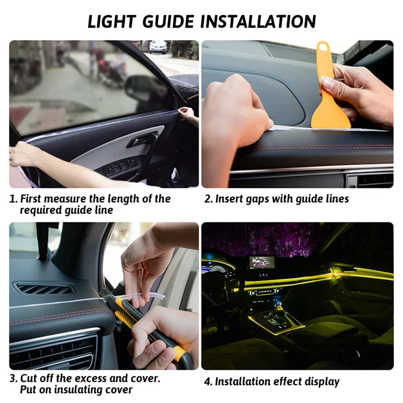 Car Interior Atmosphere Lights Styling Sticker For Audi A3 A4 B6 B8 B7 B5 A6 C5 C6 Q5 A5 Q7 TT A1 S3 S4 S5 S6 S8 Accessories