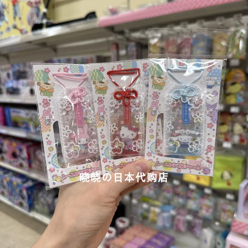 

Новый Sanrio Kitty Melody Kuromi Cinnamoroll Pompom Purin кружевной чехол Omamori мини-брелок для телефона ремешок аниме плюшевый кулон игрушки