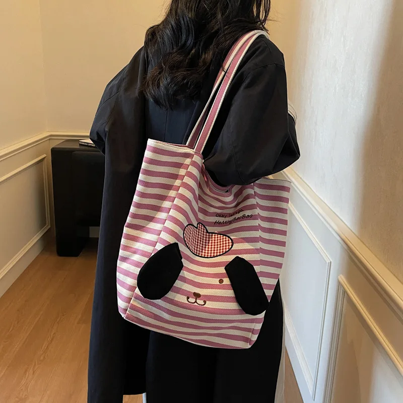 

Fashionable Trendy Canvas Bag - New Women's Literary Tote, Book Bag for Daily Carry, Shoulder/Handheld Style